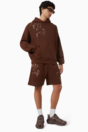 Forest Embroidered Shorts in Cotton-jersey