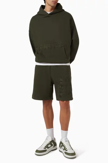 Baroque Calligraphy Shorts in Cotton-jersey