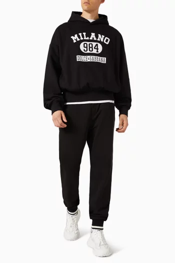 Logo Print Hoodie in Cotton-fleece