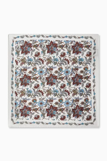 Floral-print Pocket Square in Silk