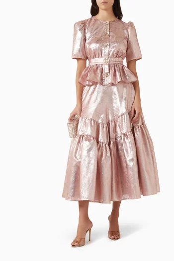 بلوزة لامعة بتصميم جرس