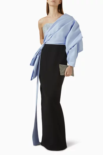 One-shoulder Taffeta Gown