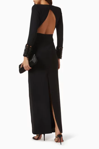 Open-back Gown in Crepe