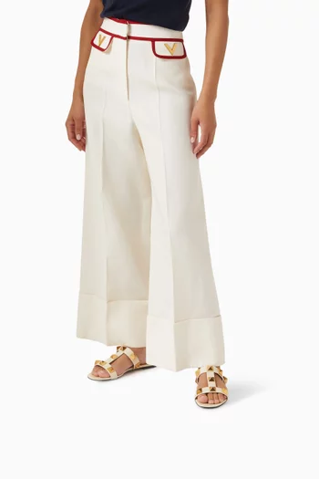 Flat Roman Stud Slide Sandals in Calfskin