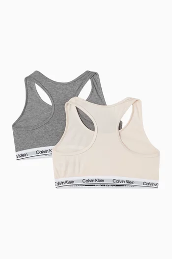 طقم حمالات صدر بشعار الماركة قطن مطاطي، 2 قطع