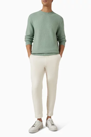 Knitted Structure Sweater in Cotton