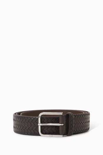 Woven Belt in Leather