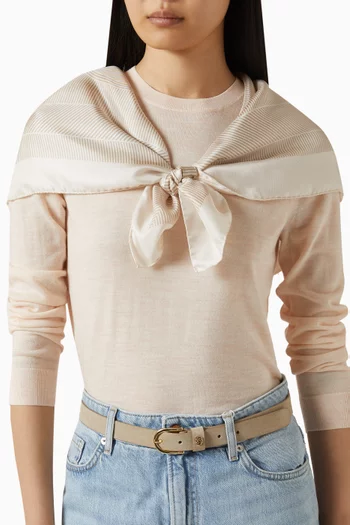 Printed Scarf in Silk Twill