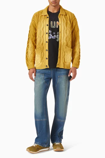 Parsian Cable Knit Cardigan in Cotton Blend