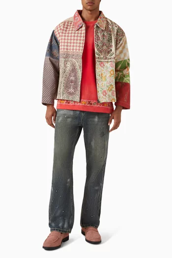 Horse Embroidered T-shirt in Cotton French Terry