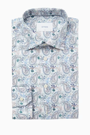 قميص مزين بزخارف قطن وتينسيل لايوسيل