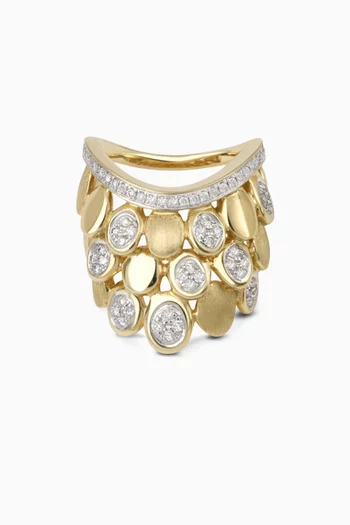 خاتم بلوسوم مرصع بالماس ذهب عيار 14