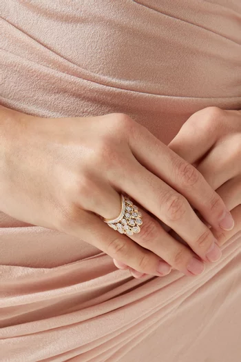 خاتم بلوسوم مرصع بالماس ذهب عيار 14