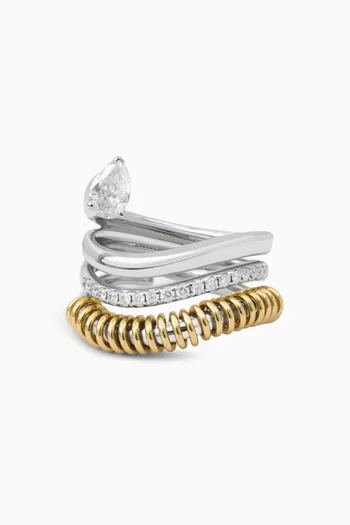 خاتم رينج فيرسيس بير مرصع بالماس ذهب عيار 18