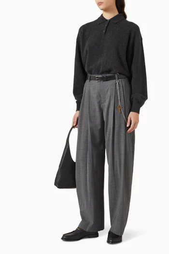 تي شيرت بولو بشعار الماركة مزيج صوف