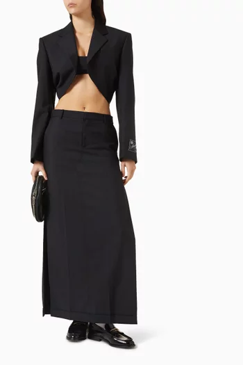 جاكيت قصير بدرابيه صوف وموهير