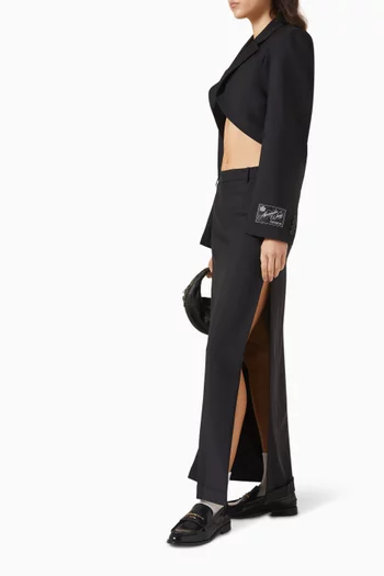 Tailored Maxi Skirt in Wool Mohair