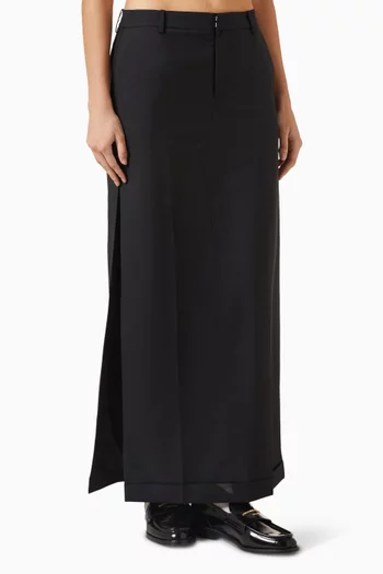 Tailored Maxi Skirt in Wool Mohair