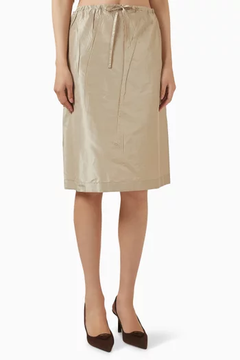 Drawstring Skirt in Silk Taffeta