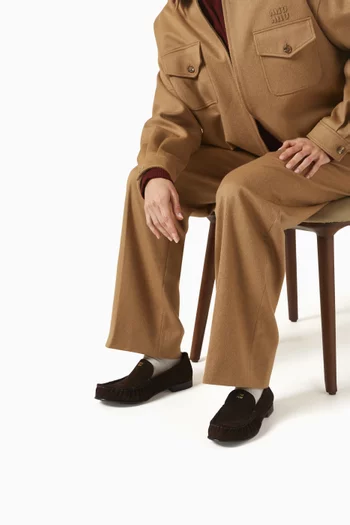 حذاء سهل الارتداء شمواه جلد