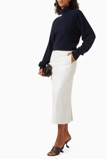 Turtleneck Knit Sweater in Cashmere