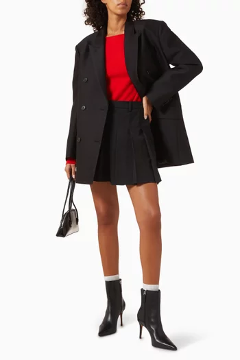 سترة بفتحة رقبة على شكل قارب منسوجة من كشمير