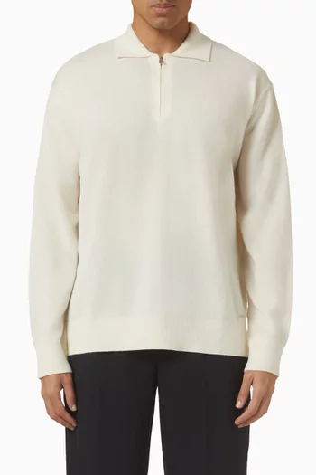 Klaus Zip Polo Sweater in Cashmere