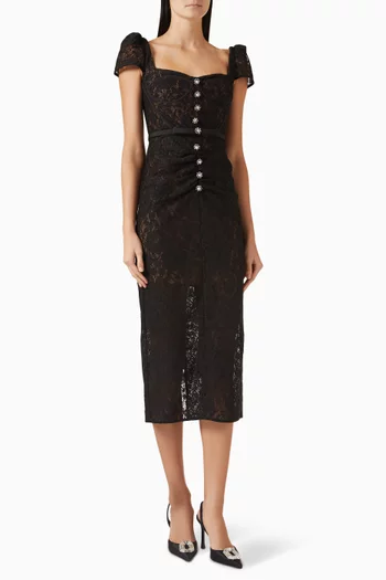 Sweetheart Midi Dress in Lace