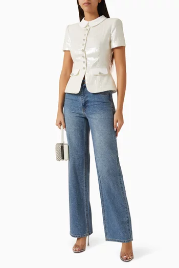 Sequin-embellished Tailored Top