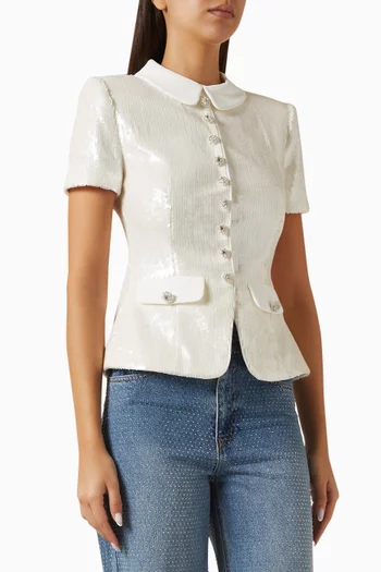 Sequin-embellished Tailored Top