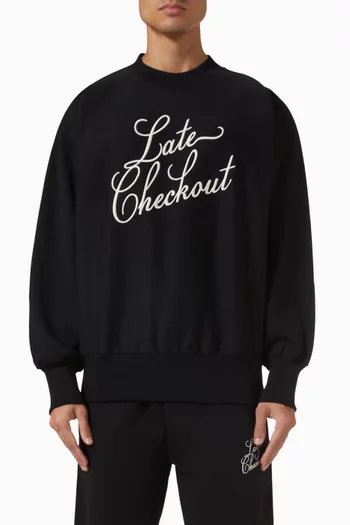 Script Crewneck Sweatshirt in Cotton