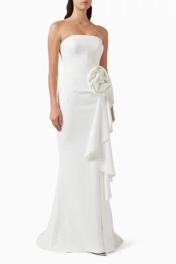 3D Floral Gown in Scuba