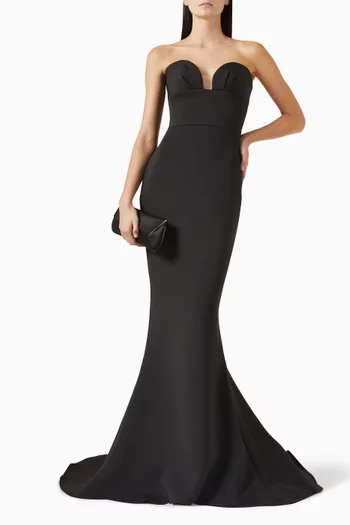 Strapless Mermaid Gown in Scuba
