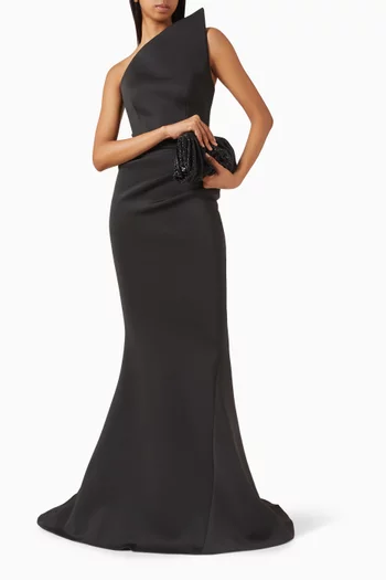 One-shoulder Gown in Scuba