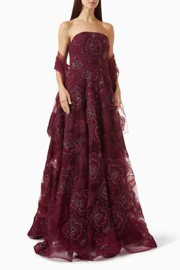 Floral-embellished Gown