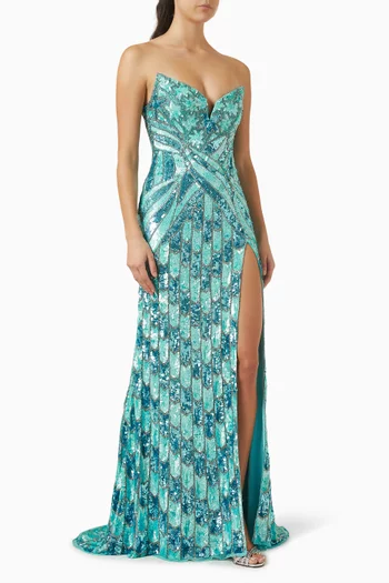 Sequin-embellished Gown