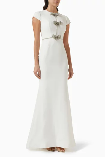 Bow Crystal-embellished Gown in Crepe
