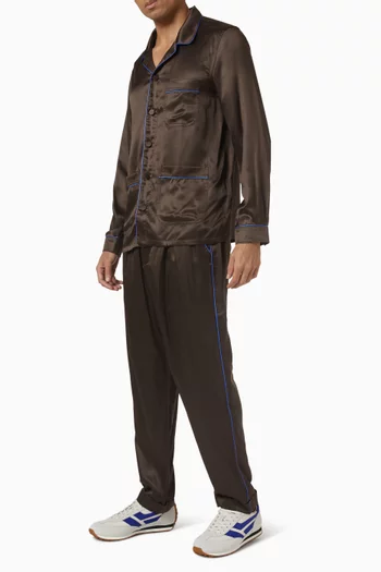 Jacquard Micro Dot Lounge Pants in Silk