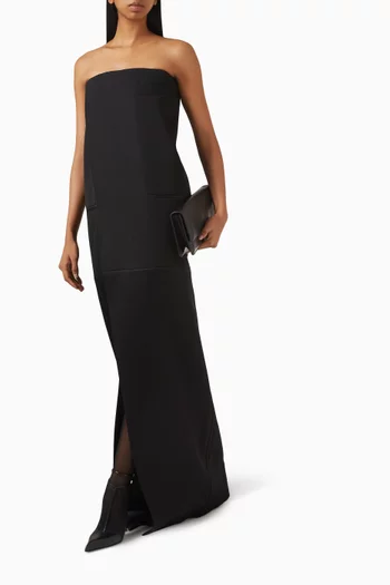 Strapless Evening Dress in Sharp Wool