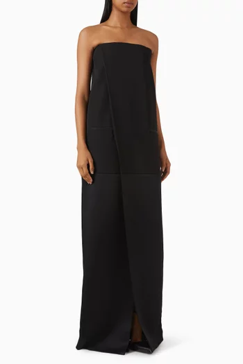 Strapless Evening Dress in Sharp Wool