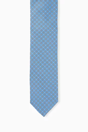 Medallion-print Tie in Silk