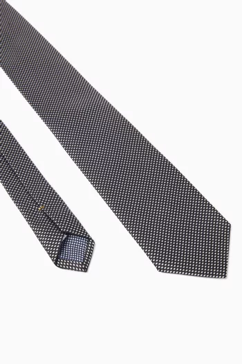 Geometric Woven Tie in Silk