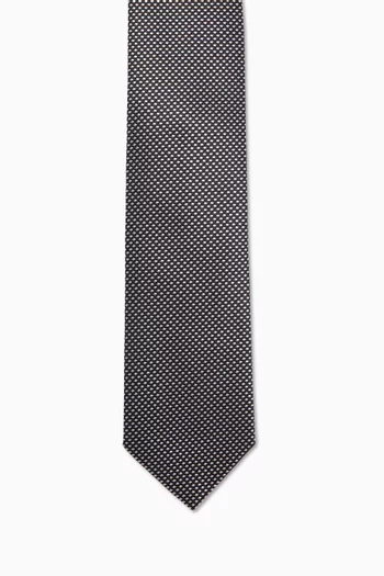 Geometric Woven Tie in Silk