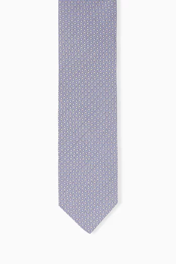Geometric-print Tie in Silk