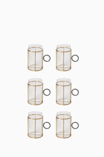 Pop of Gray Tea Cups, Set of 6