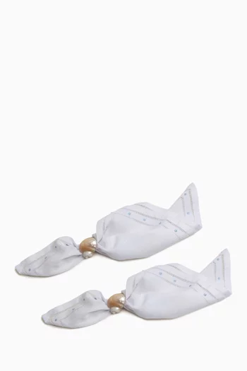 طقم حلقات مناديل بتصميم صدف، قطعتان