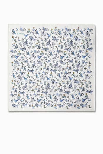 Seasonal-print Pocket Square in Silk