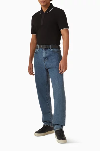 تي شيرت بولو بقصة ضيقة قطن بيكيه