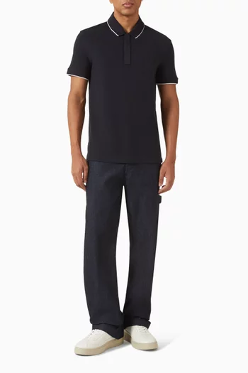 تي شيرت بولو بقصة ضيقة قطن بيكيه