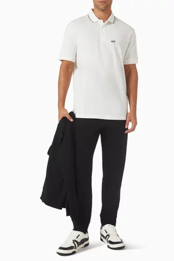 تي شيرت بولو بقصة ضيقة قطن مطاطي